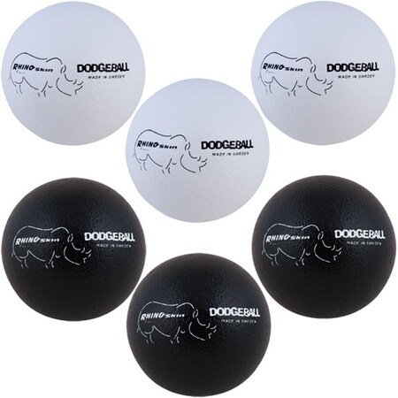 Champion Sports 7 in. Rhino Skin Dodgeball Set, 3 White & 3 Black - Set of 6 CH55964